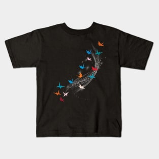 Colorful Paper Cranes Costume Gift Kids T-Shirt